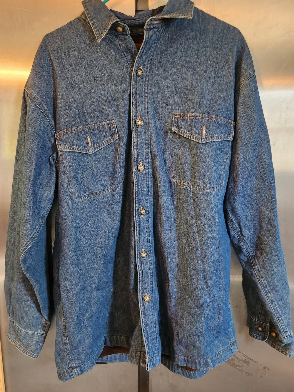 St. John's Bay Denim Jean Jacket Size Large Blue 100% Cotton Trucker